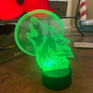 3D acrylic howling wolf lamp